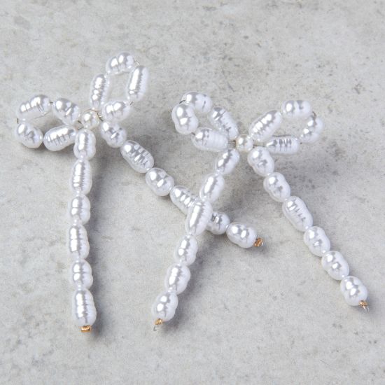 White Bow Earrings