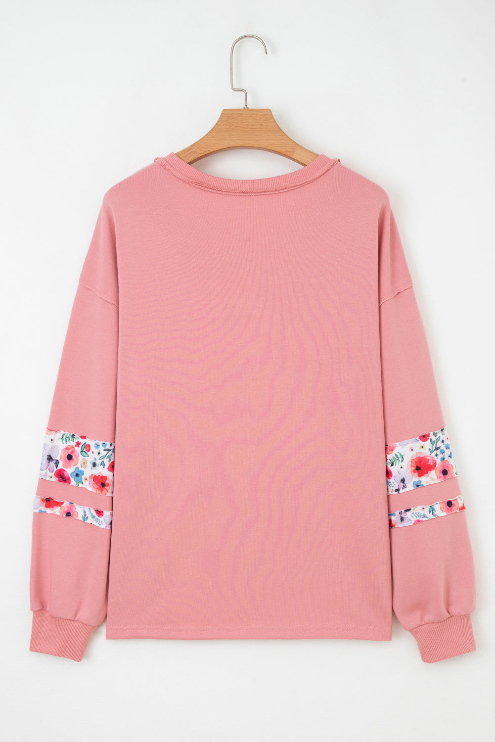 Peach Blossom Plus Size Floral Applique Drop Shoulder Sweatshirt - PREORDER