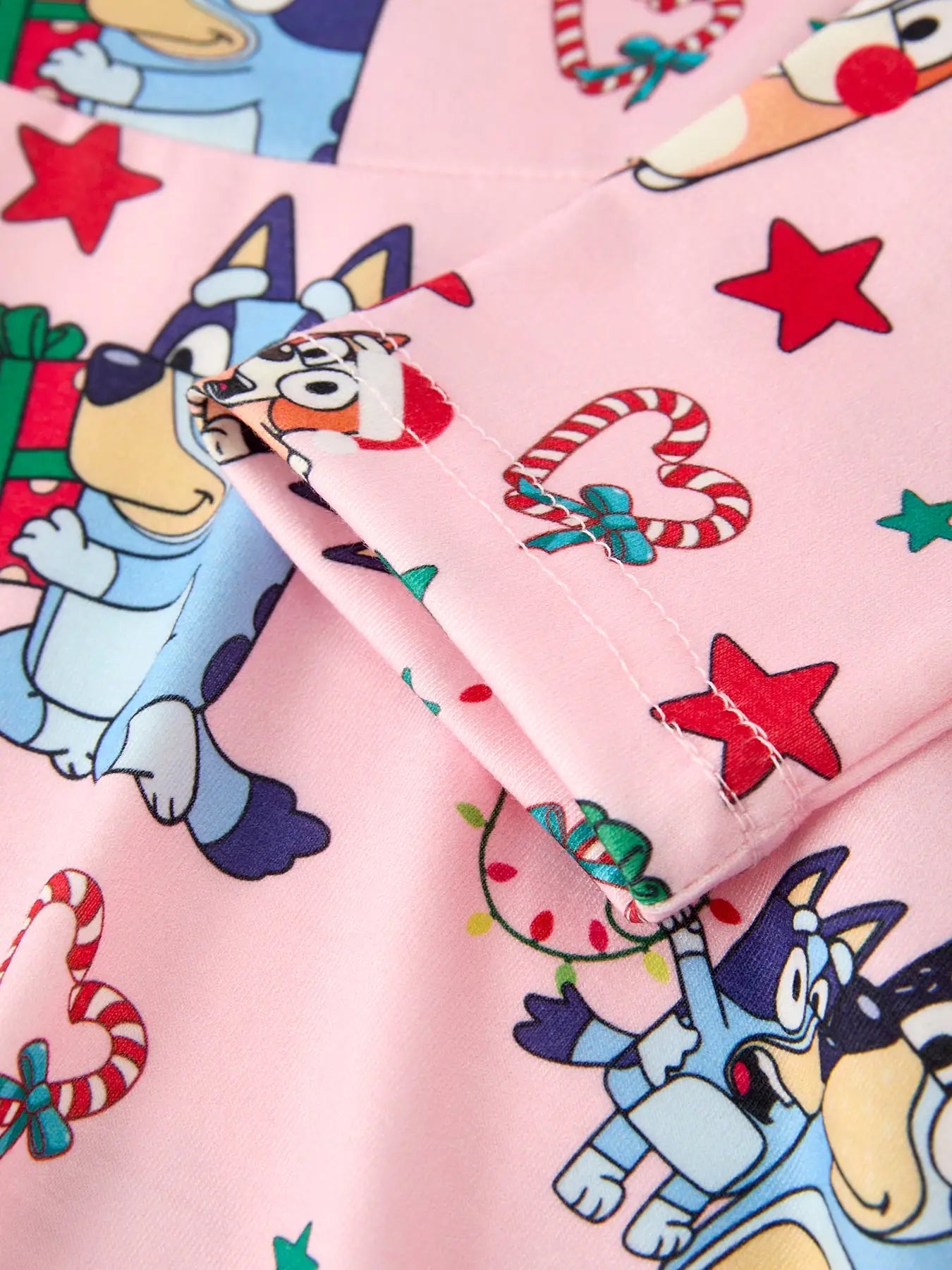 Winter Christmas Character Print Pink Girls Dress - PREORDER