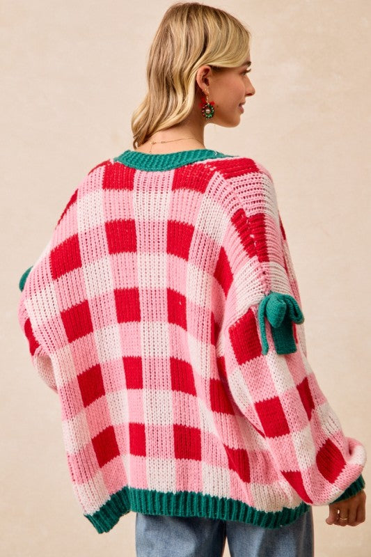 Christmas Theme Open Front Sweater Cardigan - PREORDER