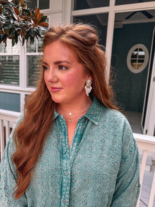 Pearl + Rhinestone Earrings