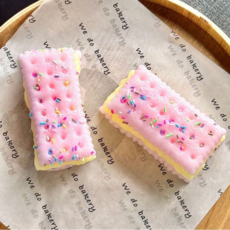 Pink Ice Cream Sandwich Squishy Squeeze Toy