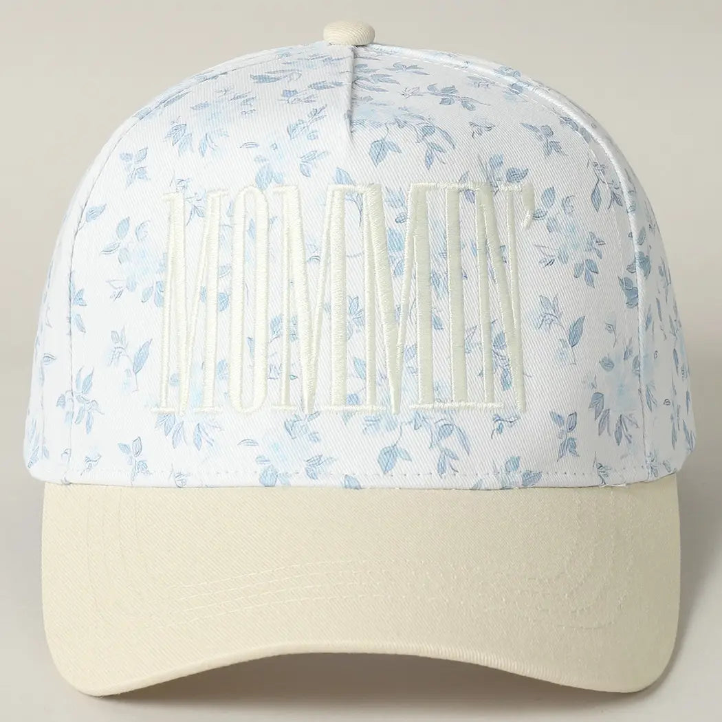 Mommin' Embroidered Flower Pattern trucker Hat