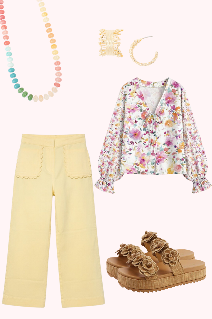 Pink Cakewalk Floral Smocked Blouse - PREORDER