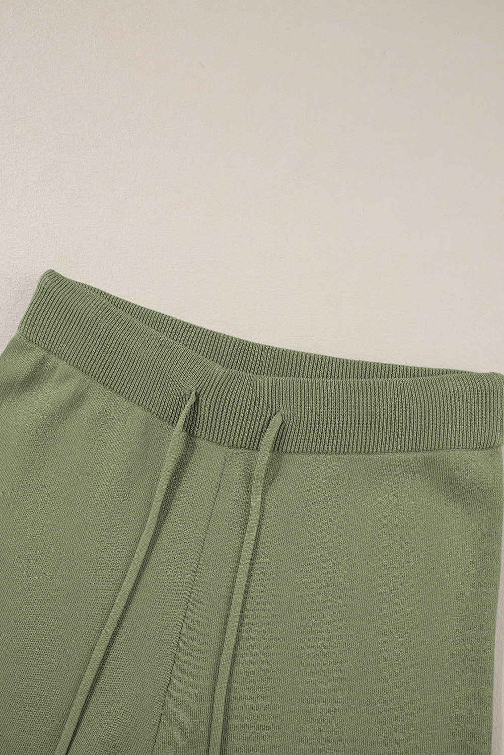 Guacamole Green Contrast Trim Half Sleeve Top Drawstring Pants Loose 2pcs Sweater Suit - PREORDER