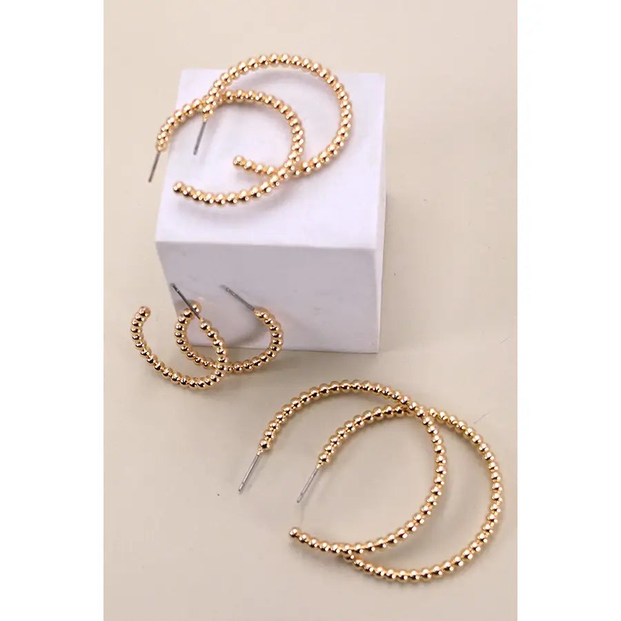 Ball Hoop Trio in 3 Size Earrings