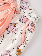 Halloween Ghost Pumpkin Print Girls Pajama Set - PREORDER