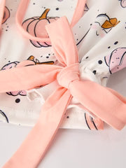 Halloween Ghost Pumpkin Print Girls Pajama Set - PREORDER