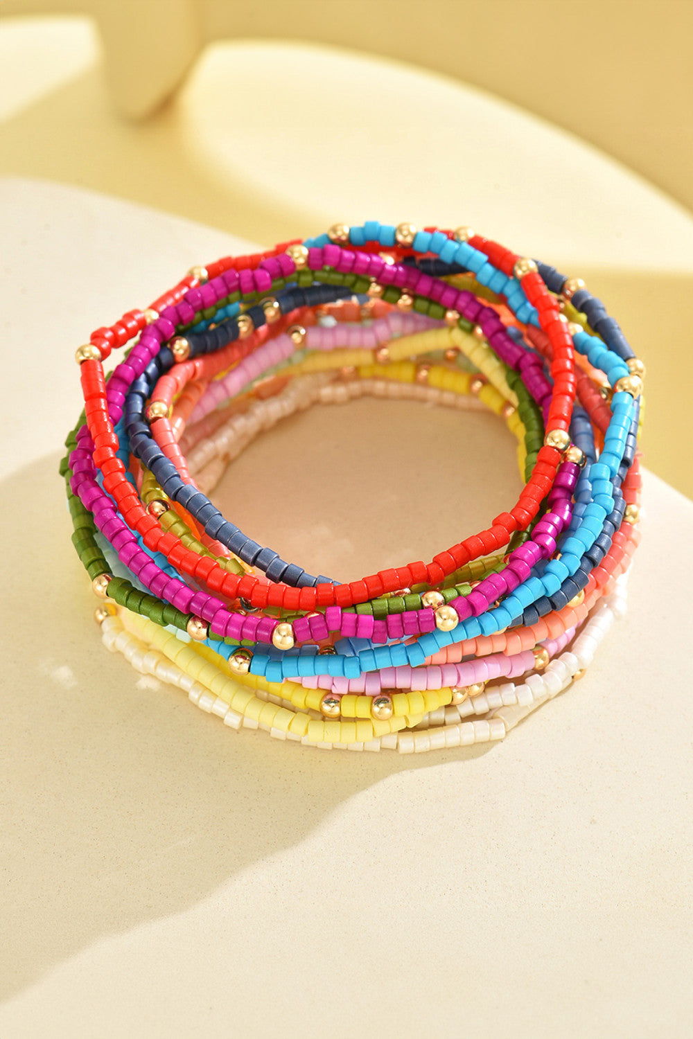 Multicolor Boho Bead Stretch Bracelet Set - PREORDER