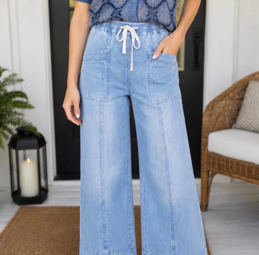 Dark Blue Short Sleeve Button Front Boho Knit Top Cardigan - PREORDER