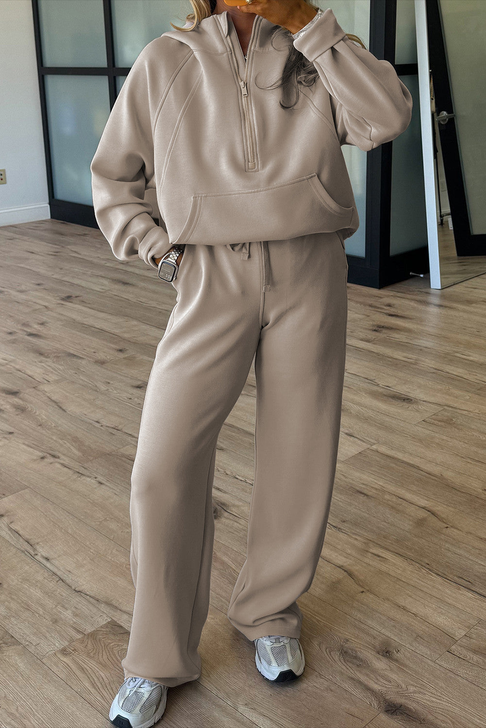 Jet Stream Bouquet Half Zip Thumbhole Sleeve Hoodie Active Pants 2pcs Outfit - PREORDER