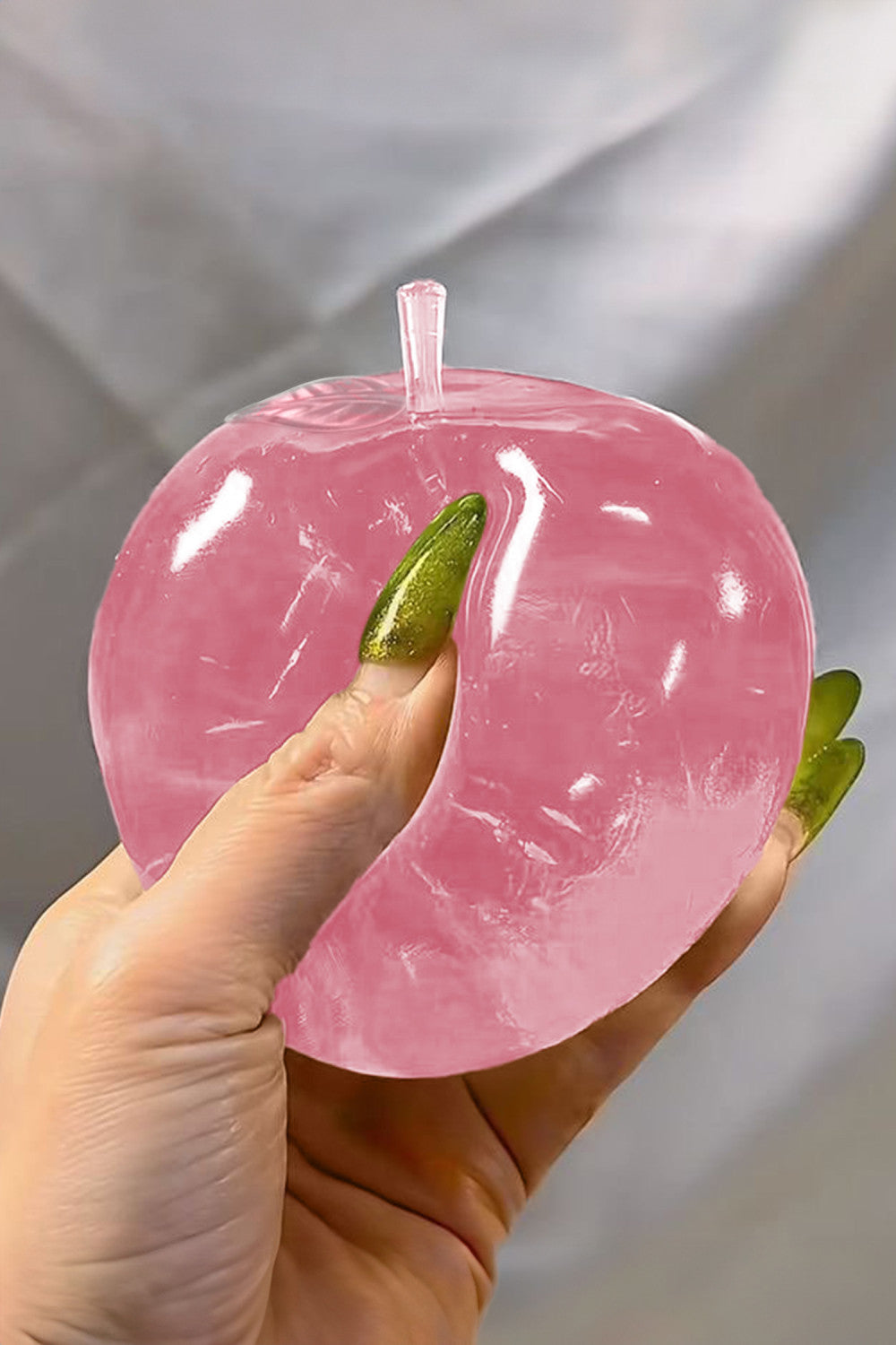 Pink Slow Rebound Crystal Apple Stress Ball Stress Relief Toy