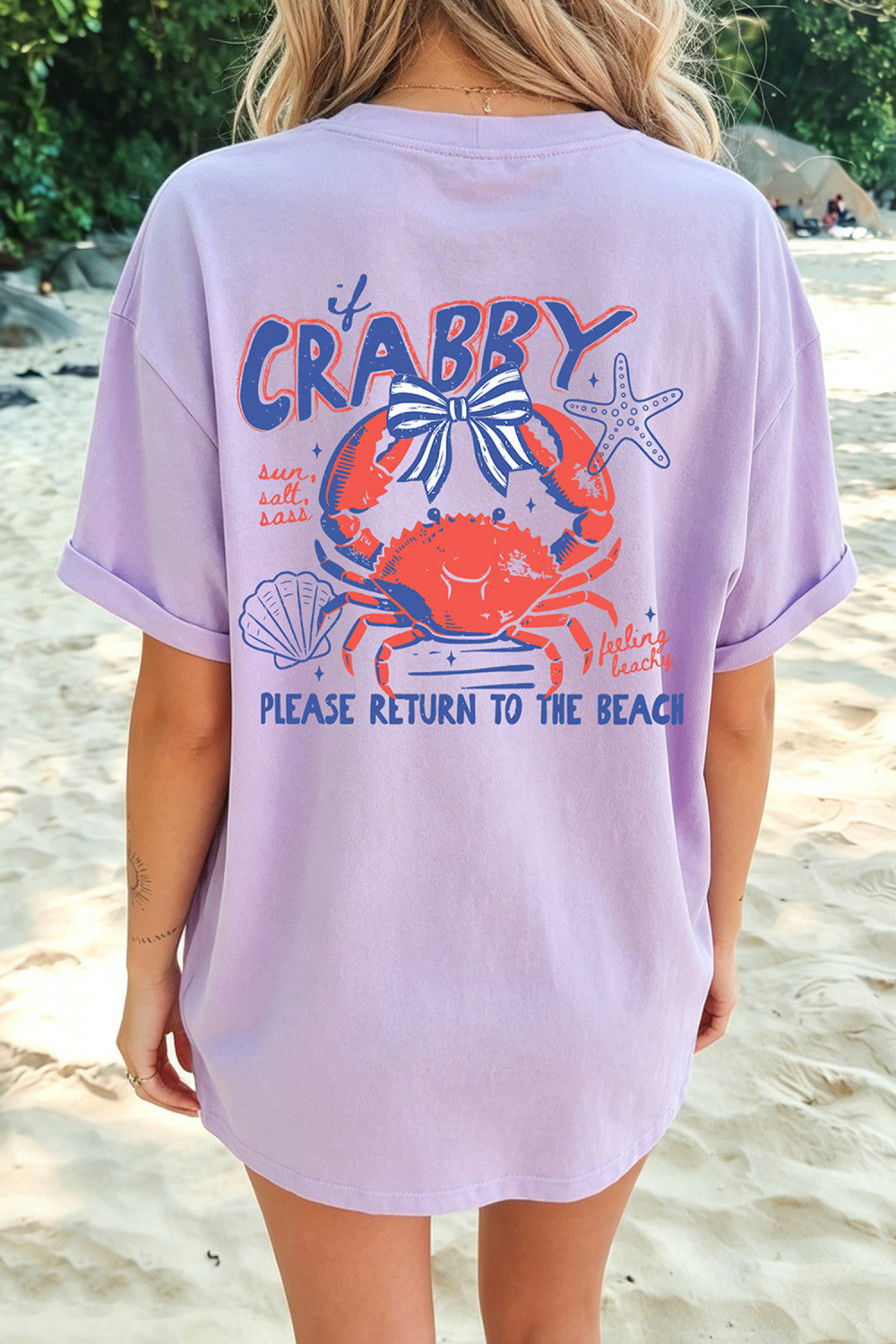 Orchid Petal CRABBY Beach Day Graphic T Shirt - PREORDER