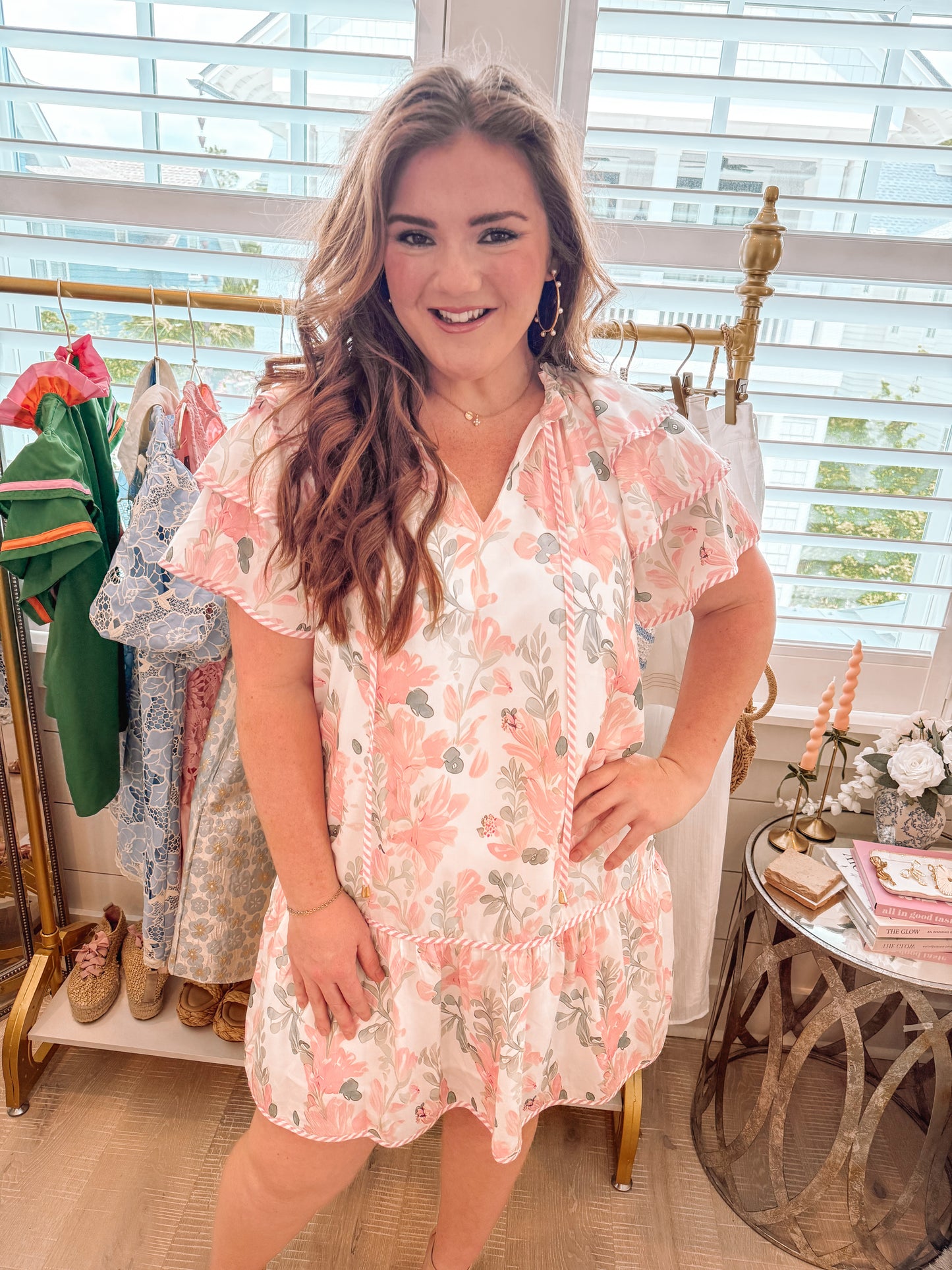 Pink Floral Mini Dress