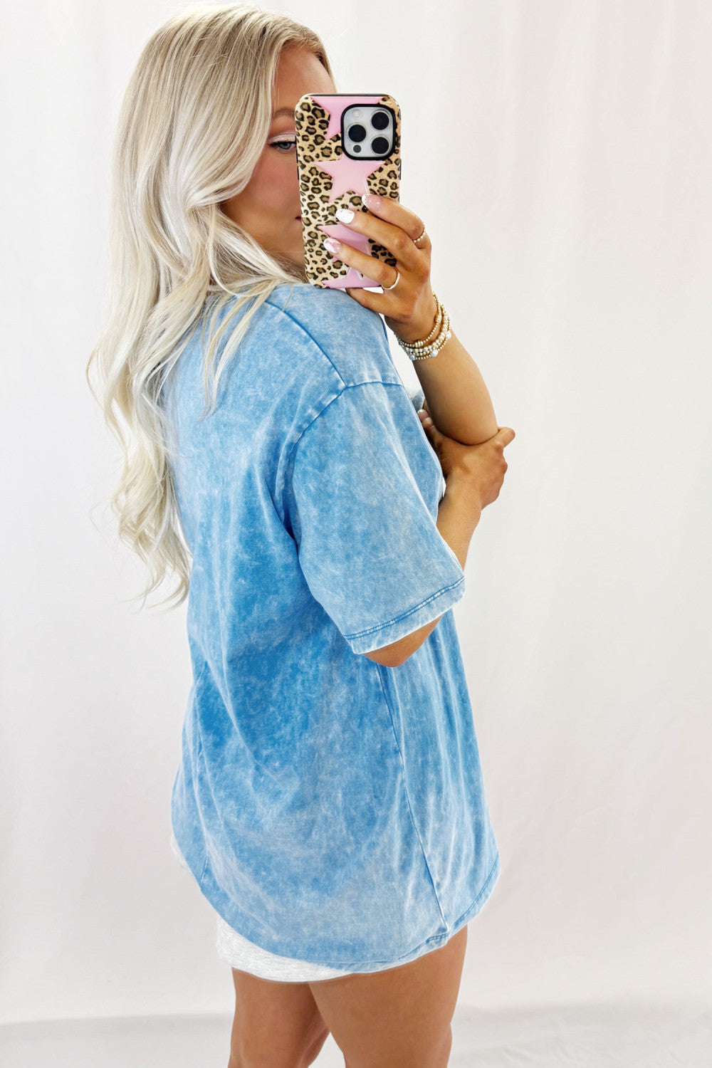 Blue Mineral Washed Oversized Tee - PREORDER