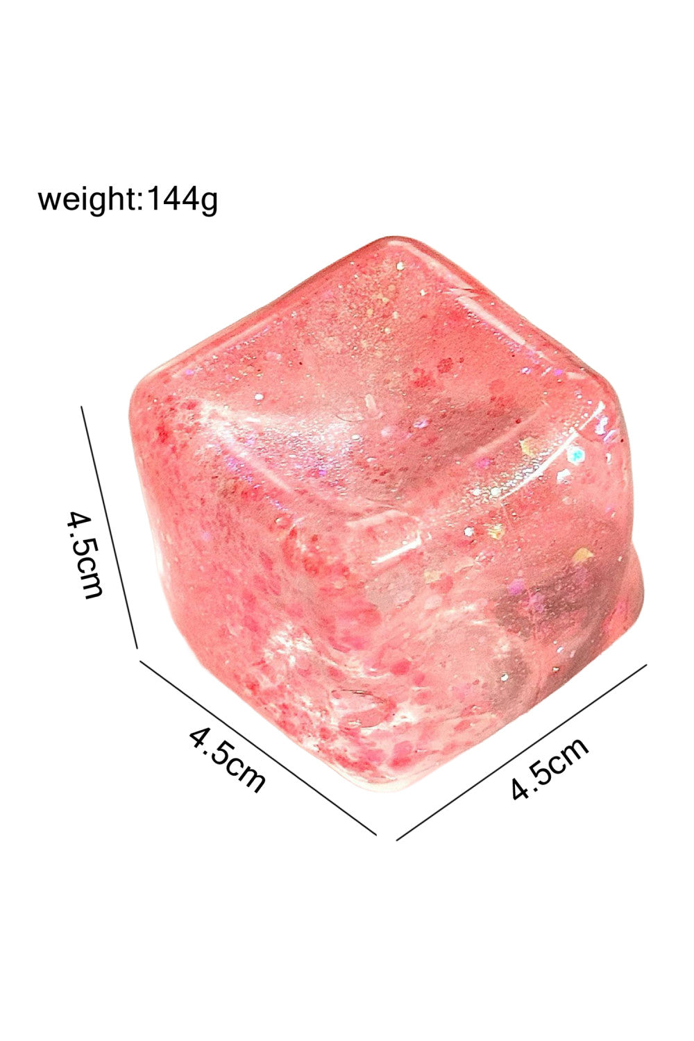 Pink Glitter Cube Stress Relief Squeeze Toy - PREORDER
