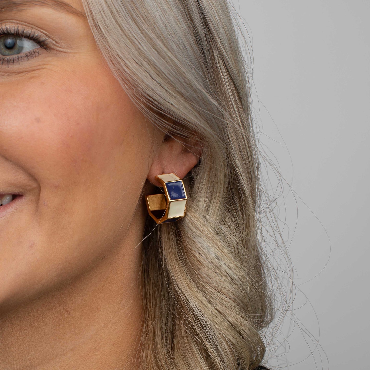 Harper Earrings - Navy