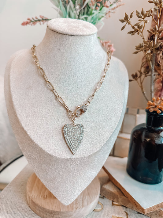 Sparkle Heart Necklace Gold PREORDER
