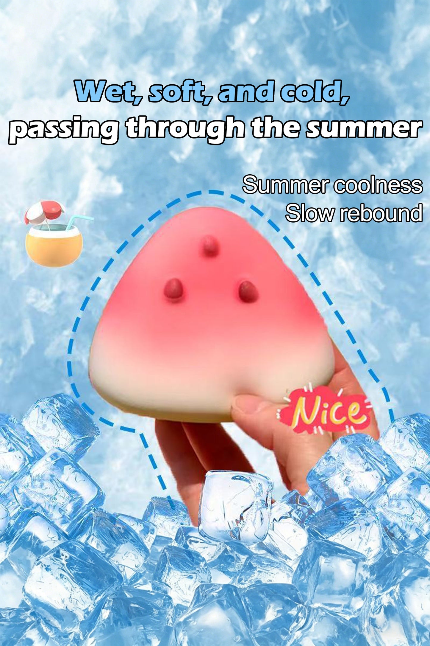 Coral Dainty Watermelon Slow Rising Stress Relief Squeeze Toy - PREORDER