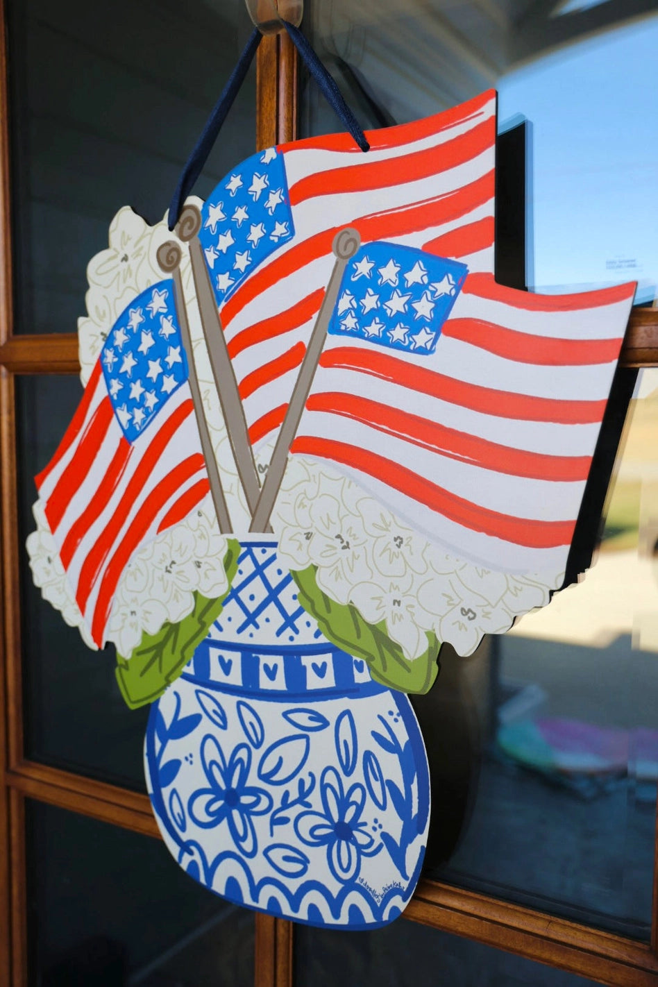 Chinoiserie Flags Doorhanger - PREORDER