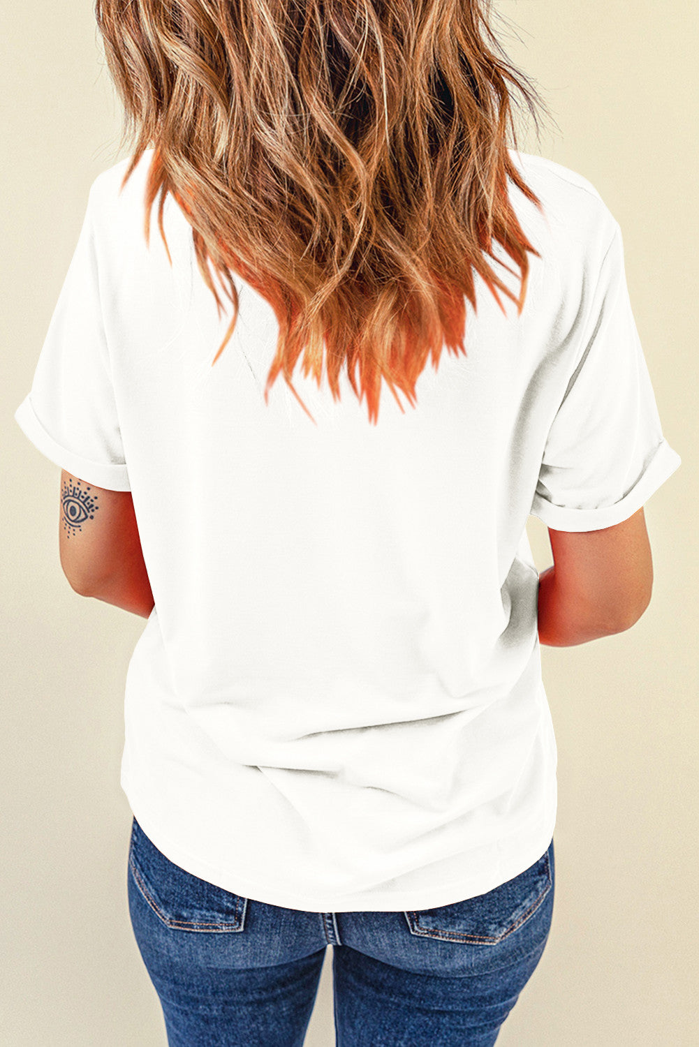 White Sequined Pumpkin Leaves Fall Vibe Graphic T Shirt - PREORDER