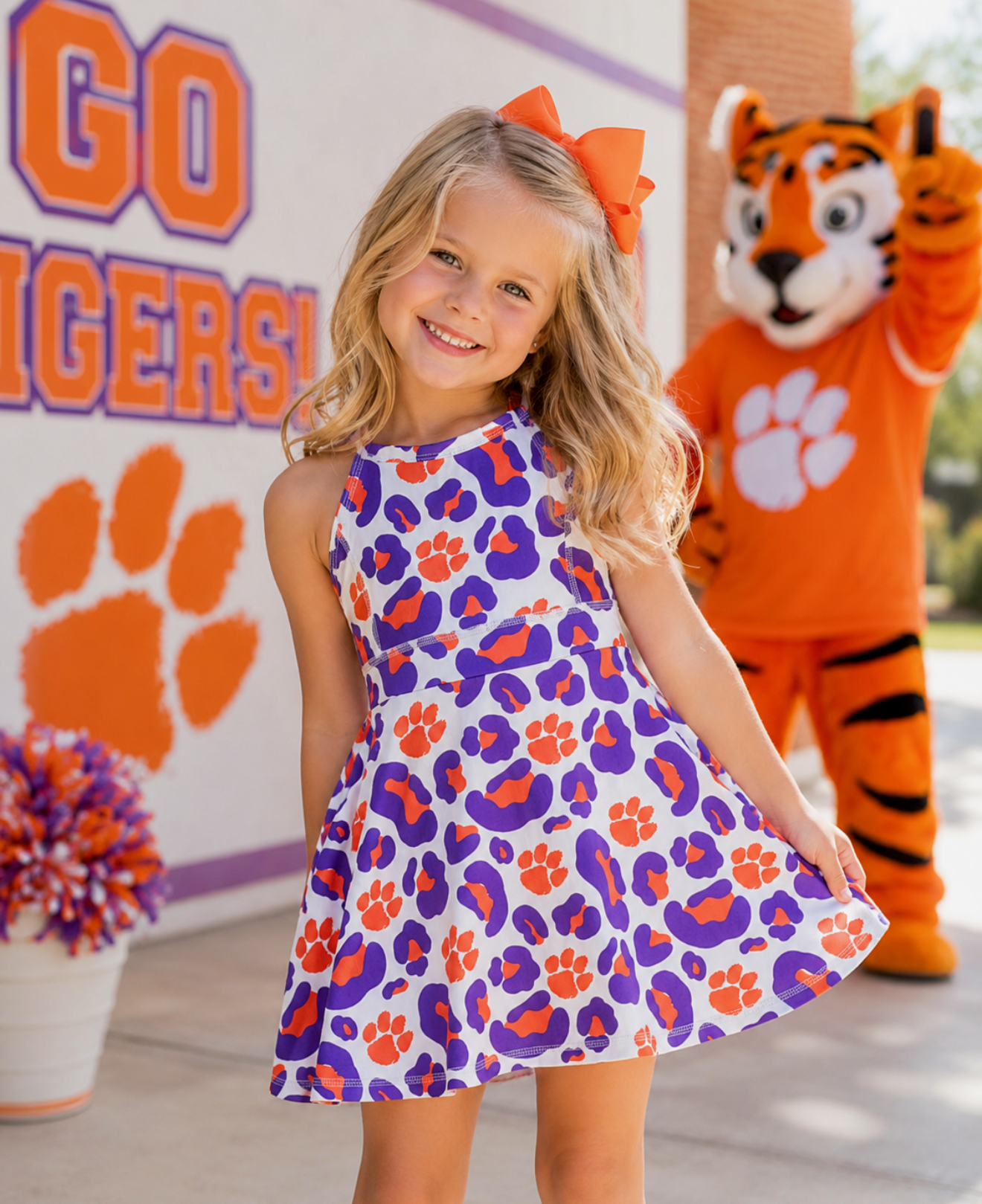 Girls Clemson Camo Dress - PREORDER