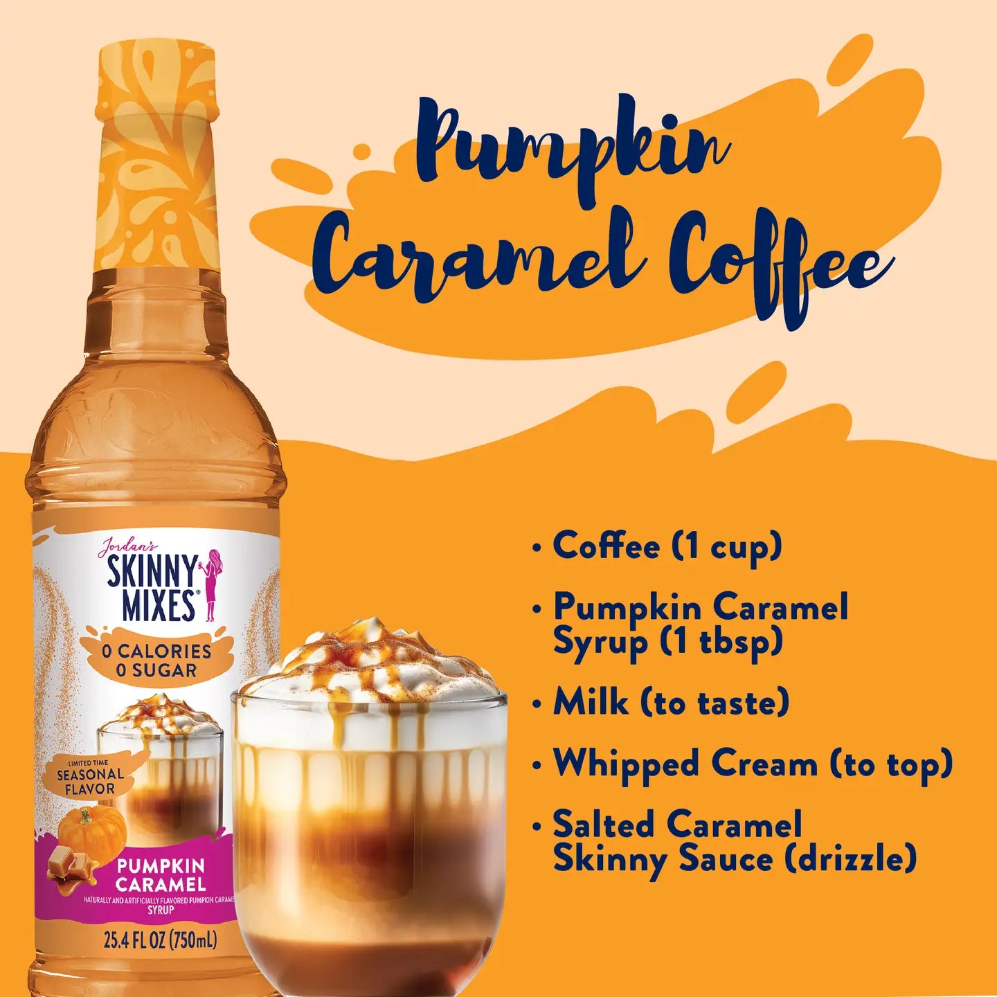 Jordan's Skinny Mixes Sugar Free Pumpkin Caramel Syrup