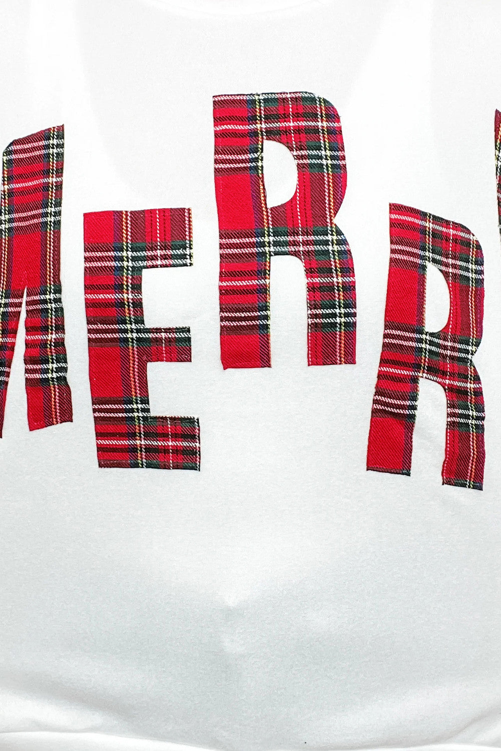 White Plaid MERRY Christmas Vacation Sweatshirt - PREORDER