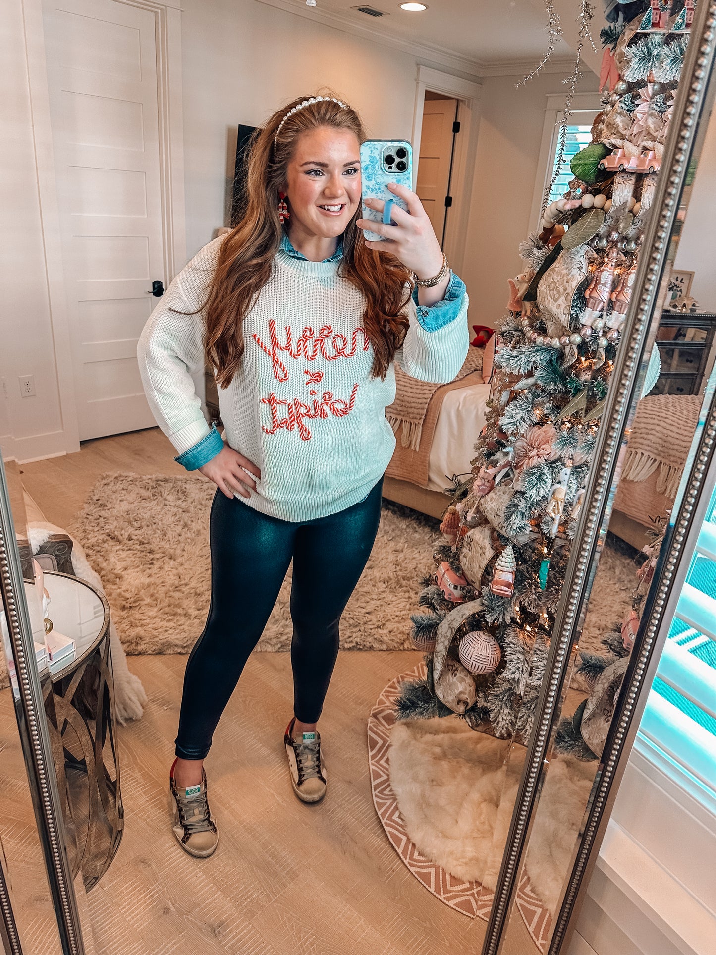White Merry Bright Christmas Sweater - PREORDER