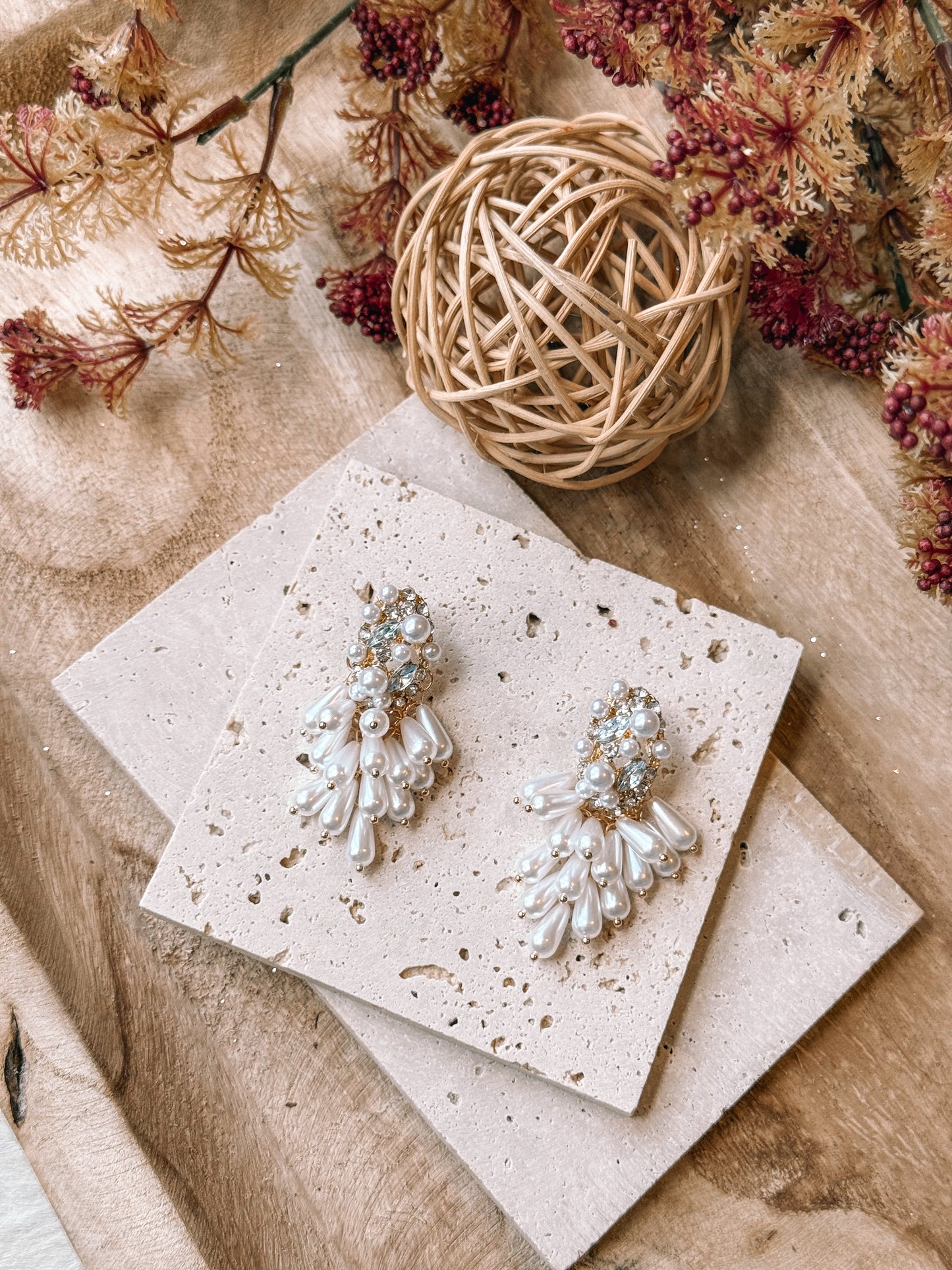 Pearl + Rhinestone Earrings
