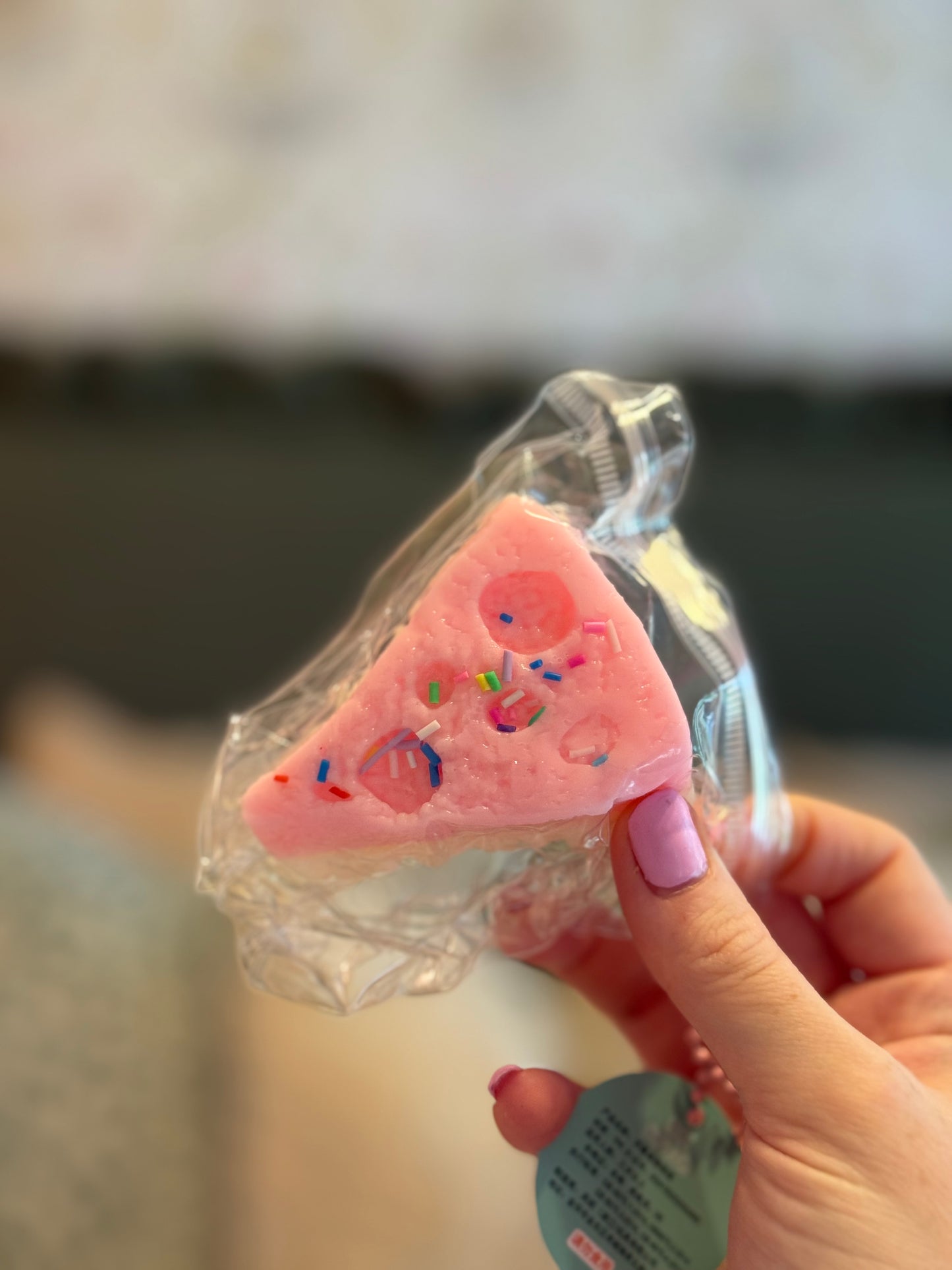 Pink Sticky Cake Squishy Squeeze Toy