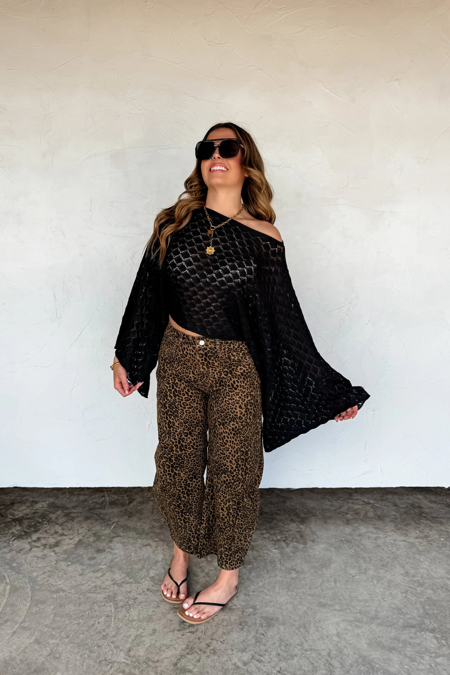 BEX CHEETAH BARREL JEANS (STRETCHY)