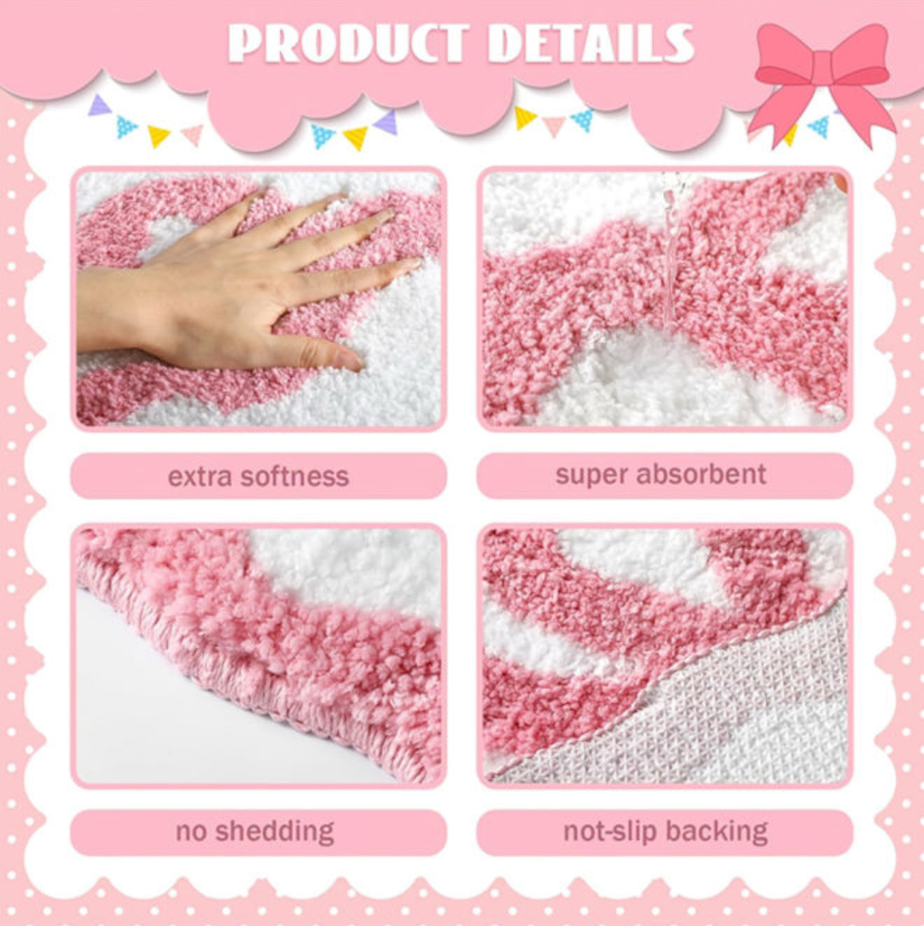 Pink Bow Bathmat