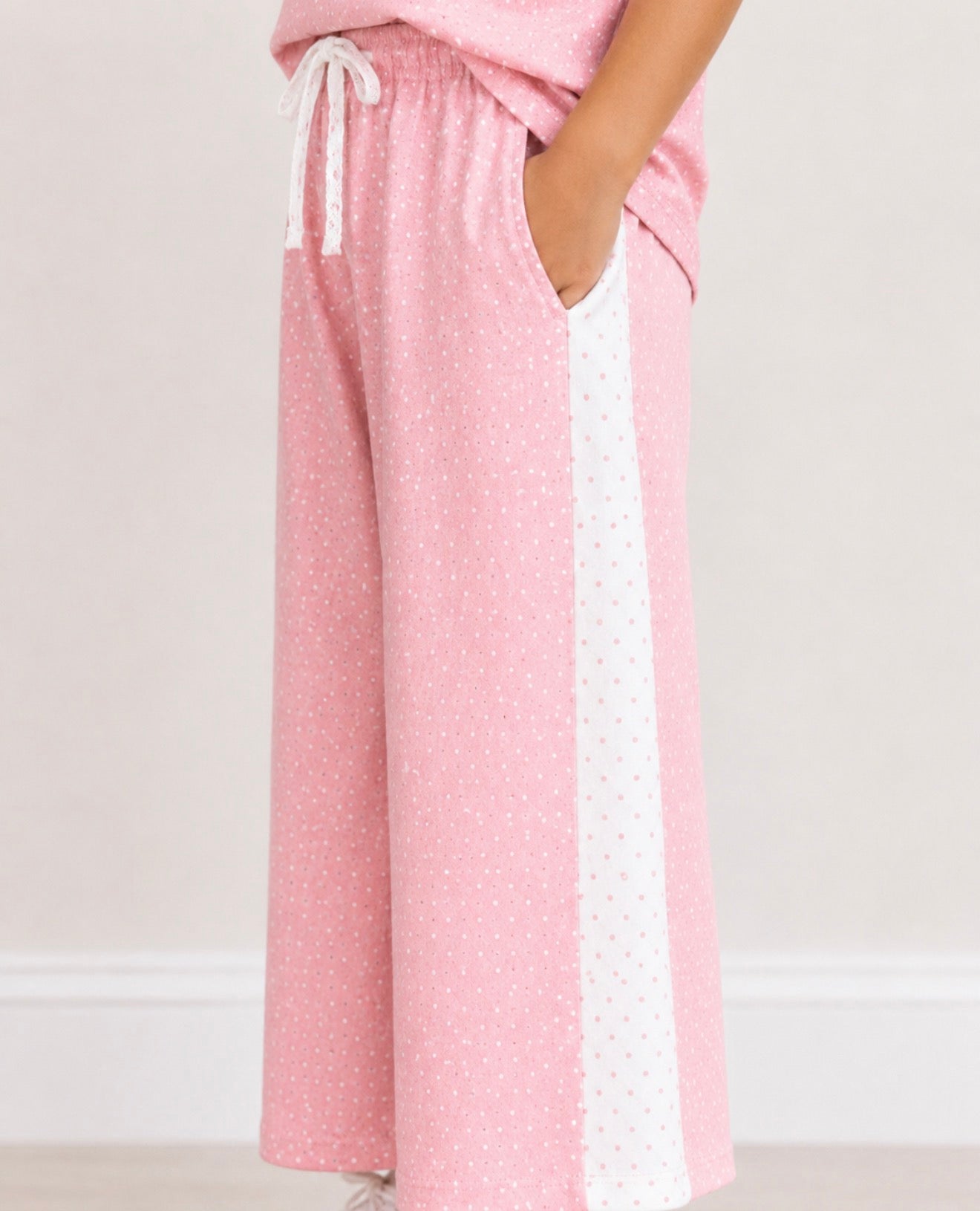 Girls Pink Polka Dot Two Piece Set - PREORDER