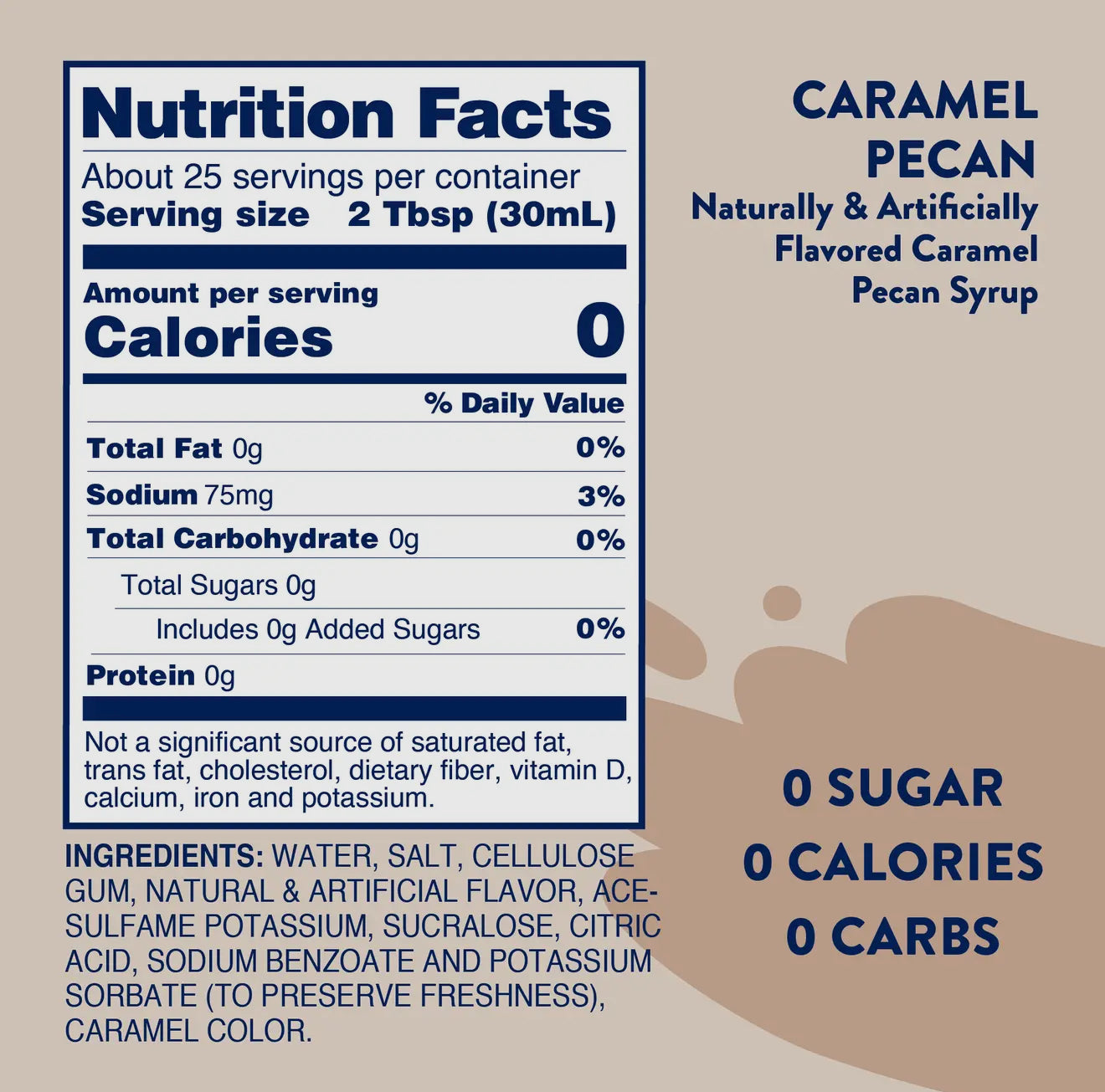 Jordan's Skinny Mixes Sugar Free Caramel Pecan Syrup