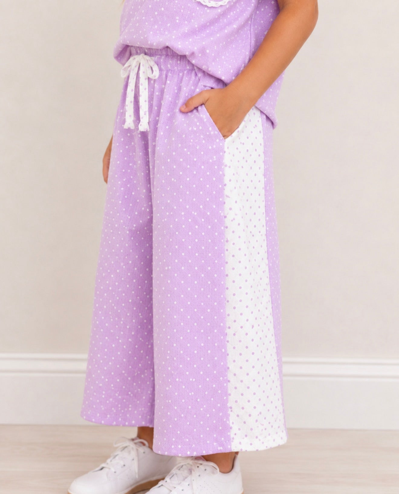 Girls Purple Polka Dot Two Piece Set - PREORDER