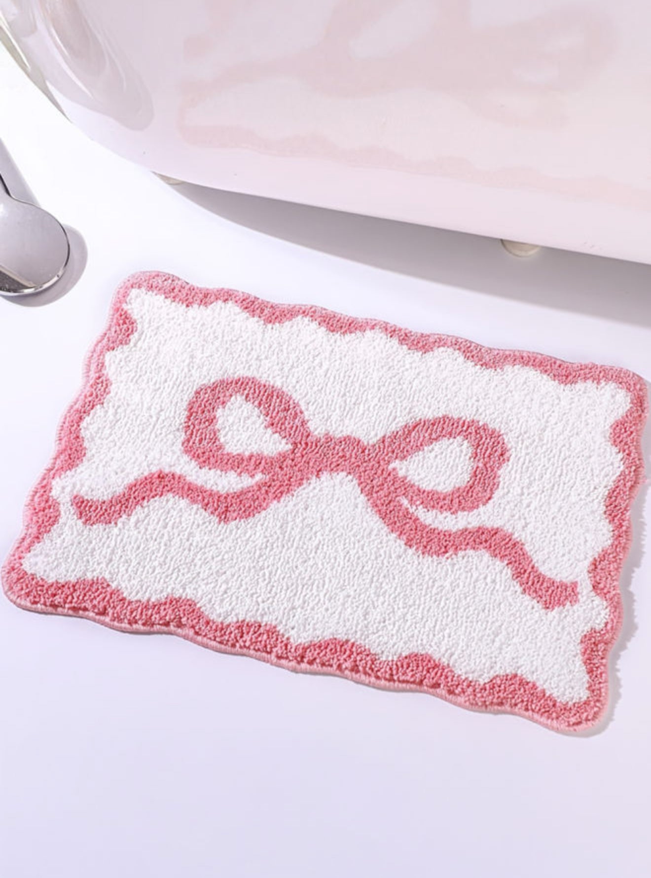 Pink Bow Bathmat
