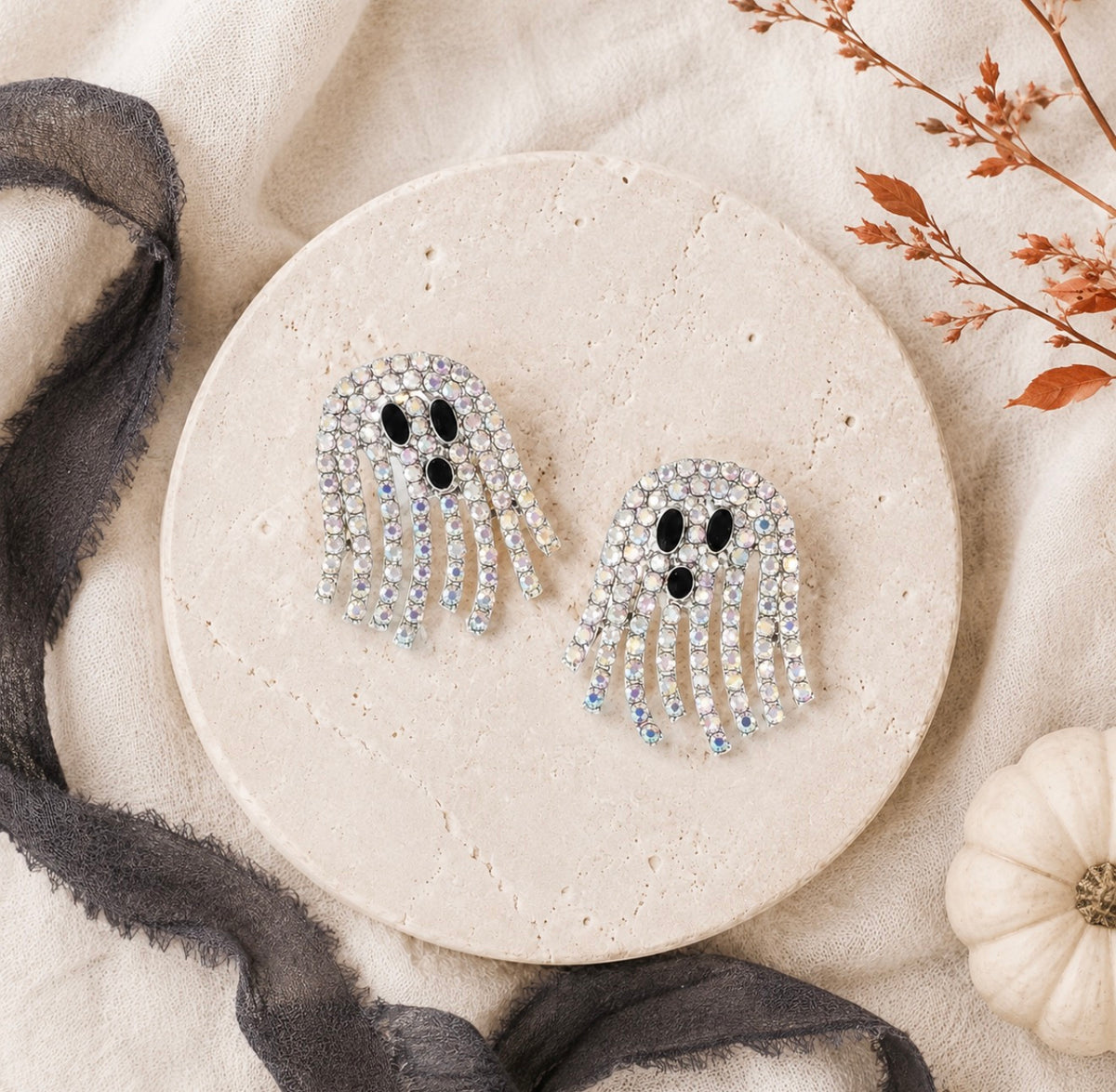 Glitzy Ghost Earrings - PREORDER