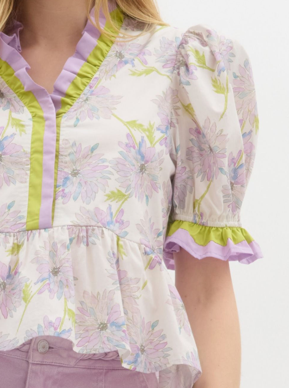 Dainty Delight Purple Floral Blouse