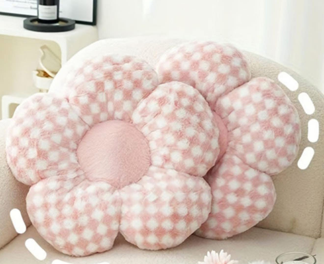 Checkered Flower Pillow - PREORDER