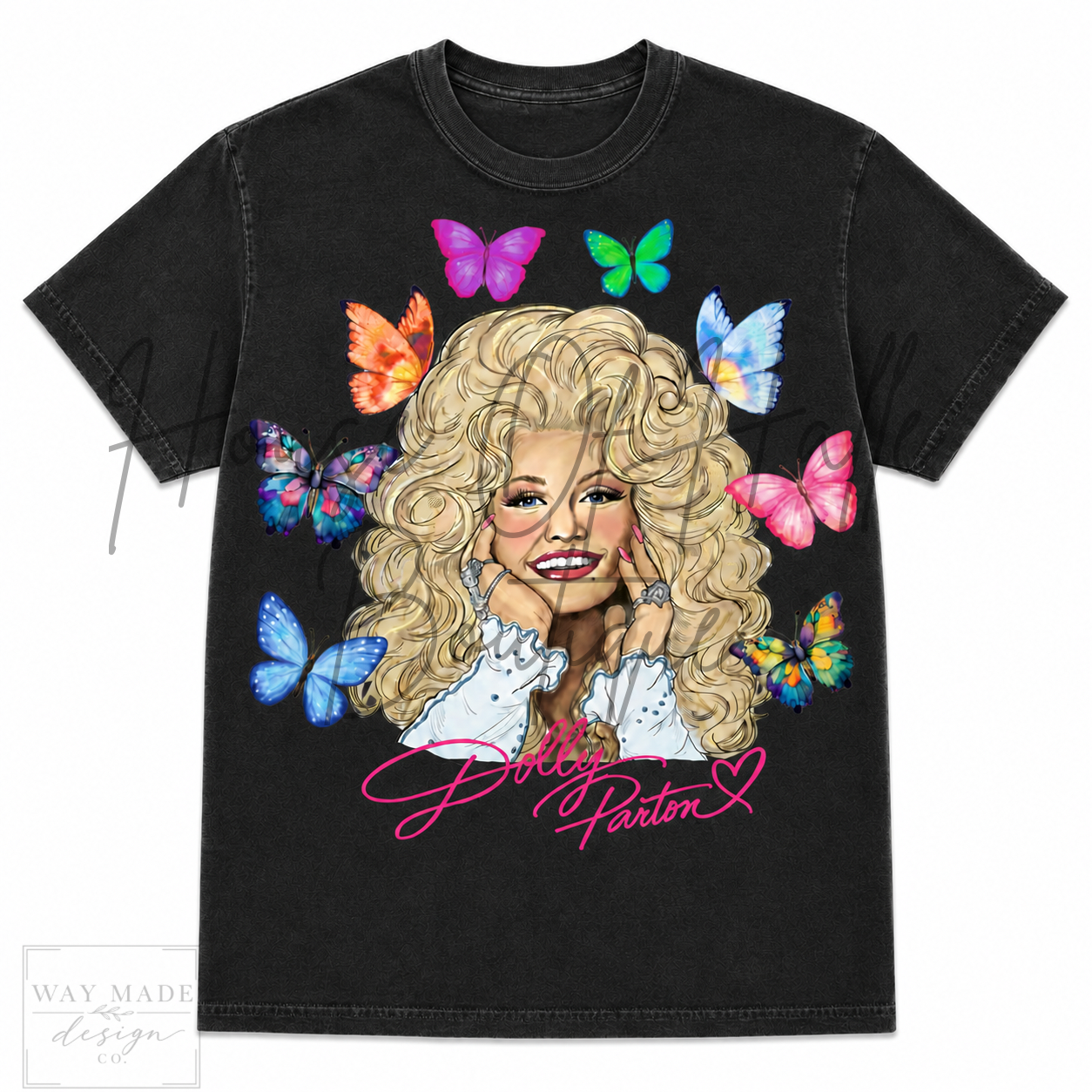 Dolly's Butterfly Garden On Comfort Colors Black - PREORDER