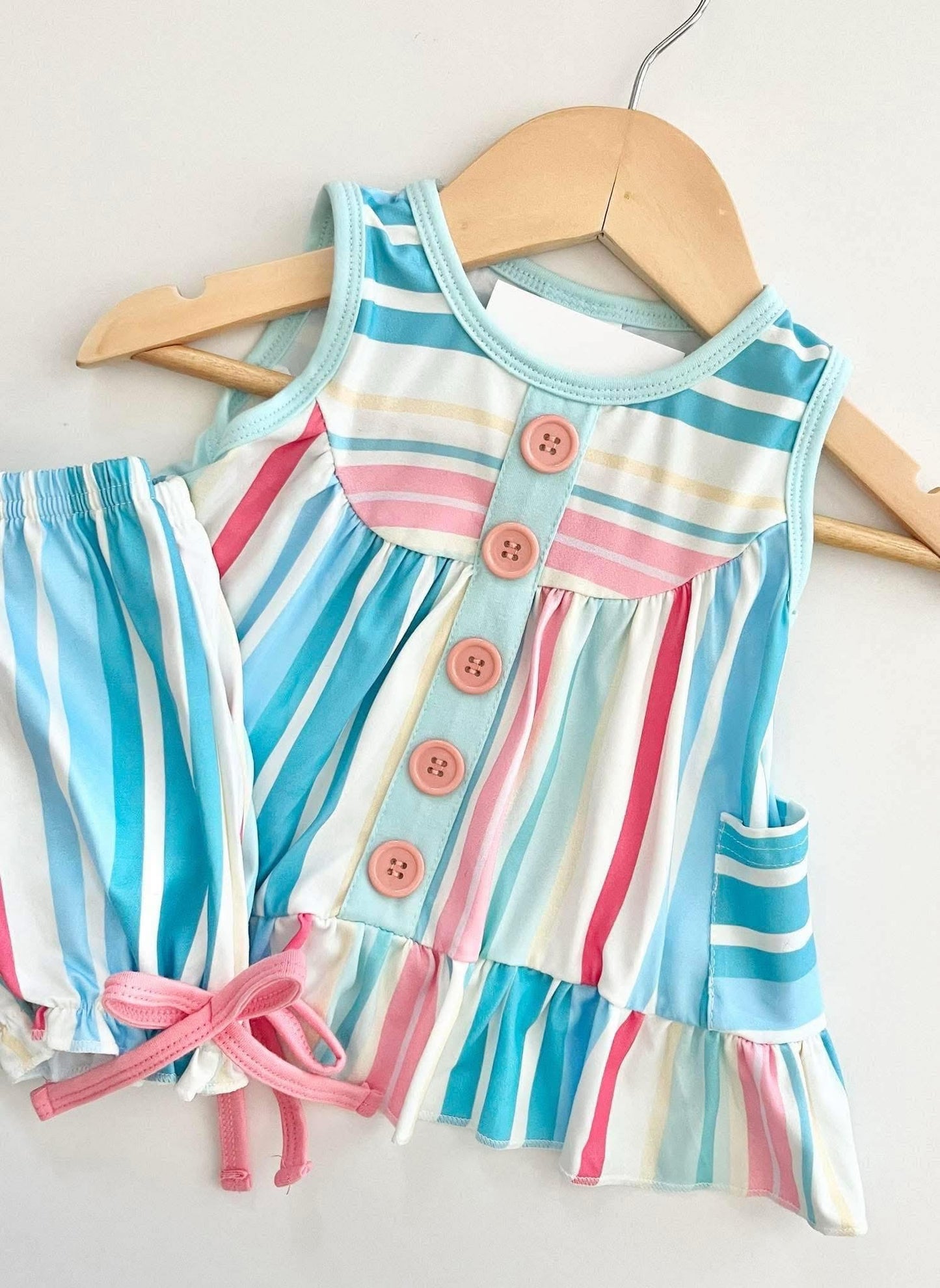 Girls Colorful Striped Outfit - PREORDER