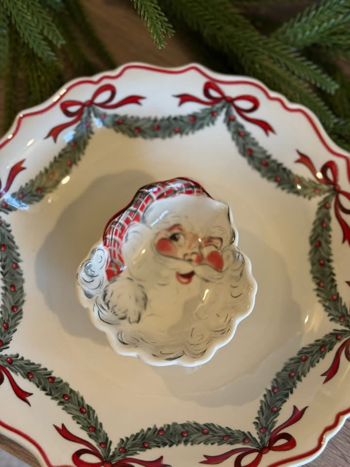 Mud Pie Santa Chip & Dip Bowl