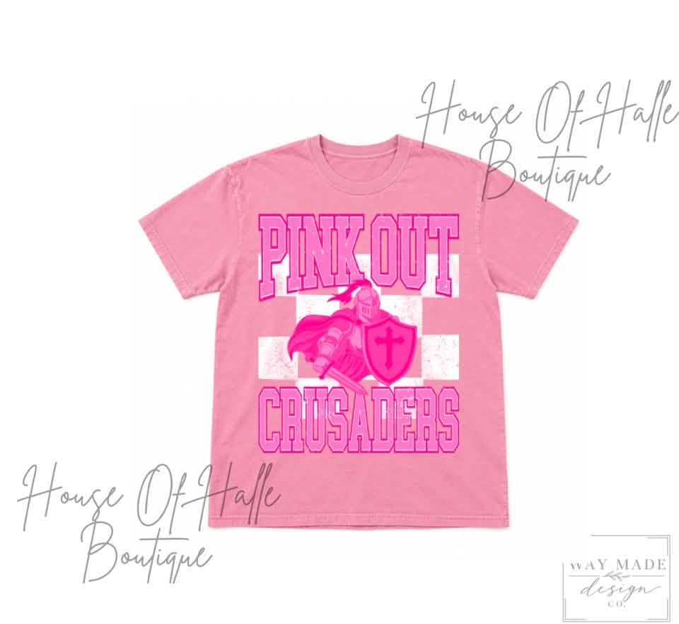 Pink Out Crusaders Youth T-Shirt On Comfort Colors - PREORDER