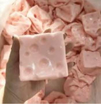 Pink Swiss Cheese Cube Squishy - PREORDER