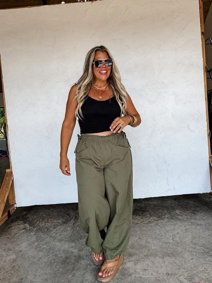 Green Trouser Tie Pants