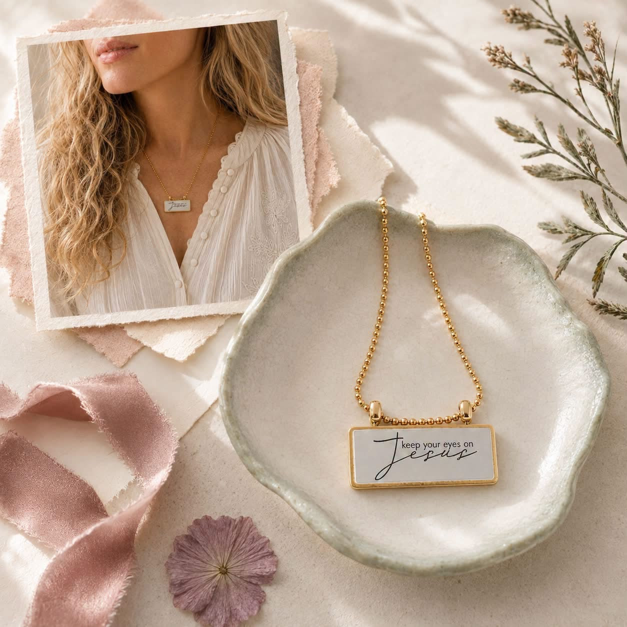Keep Your Eyes On Jesus Necklace - PREORDER