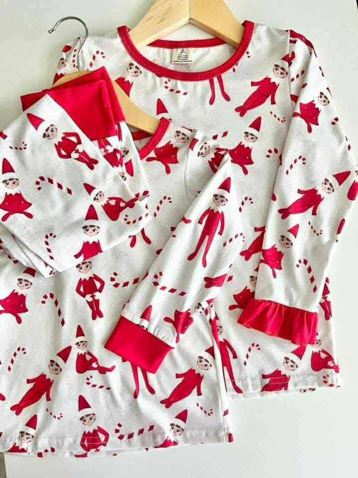 Girls Elf On The Shelf Pajamas - PREORDER
