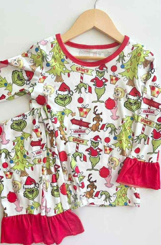 Girls Grinch Pajamas - PREORDER