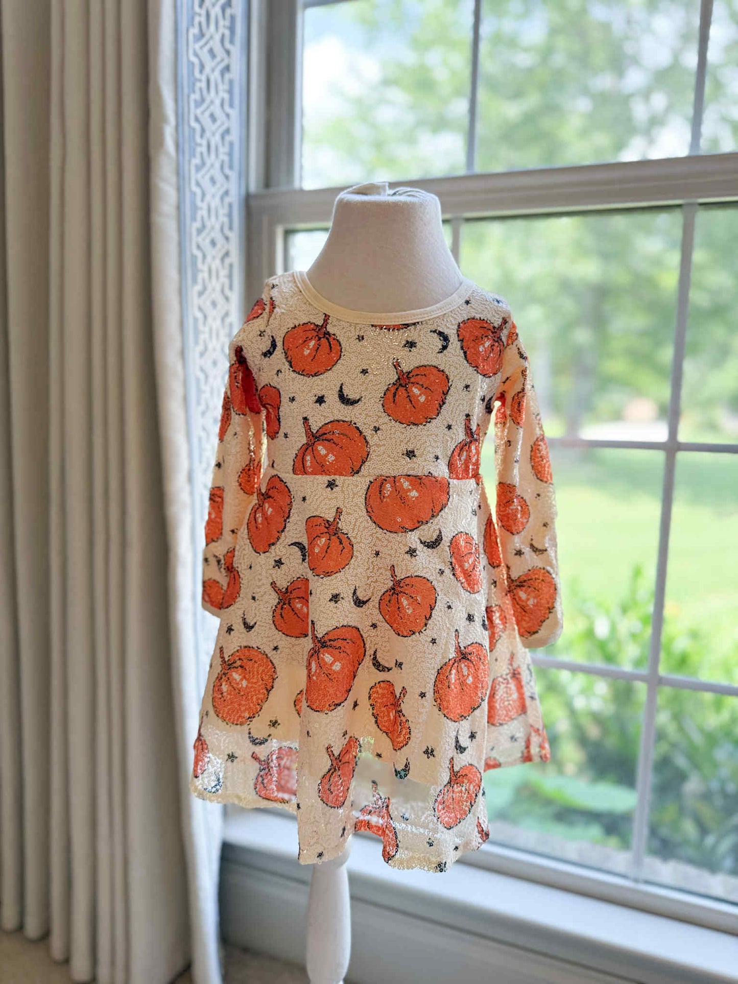 Girls Sequin Pumpkin Dress - PREORDER